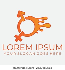 Design illustration of gender symbol fire color combination