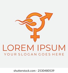 Design illustration of gender symbol fire color combination
