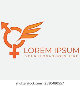Design illustration of gender symbol fire color combination