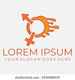 Design illustration of gender symbol fire color combination