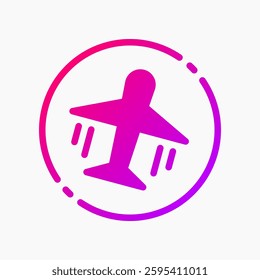Design Illustration graphic of airplane mode icon with gradient style. Suitable for UI, mobile design, web design, etc.