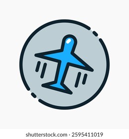 Design Illustration graphic of airplane mode icon with colored line style. Suitable for UI, mobile design, web design, etc.