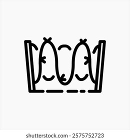 Design Illustration graphic of barbed wire fence icon with line style. Suitable for UI, mobile design, web design, etc.