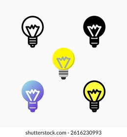 Design Illustration graphic of bright lamp icon with colored line, flat, glyph, gradient, and line style. Suitable for UI, mobile design, web design, etc.