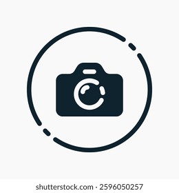 Design Illustration graphic of camera icon with glyph style. Suitable for UI, mobile design, web design, etc.