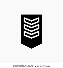 Design Illustration graphic of captain badge icon with glyph style. Suitable for UI, mobile design, web design, etc.