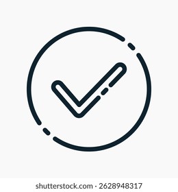 Design Illustration graphic of check mark icon with line style. Suitable for UI, mobile design, web design, etc.