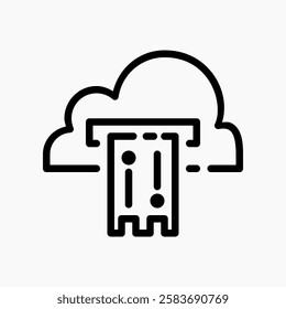 Design Illustration graphic of data cloud icon with line style. Suitable for UI, mobile design, web design, etc.