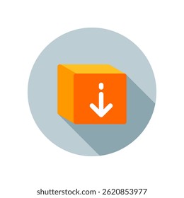 Design Illustration graphic of download box icon with flat style. Suitable for UI, mobile design, web design, etc.
