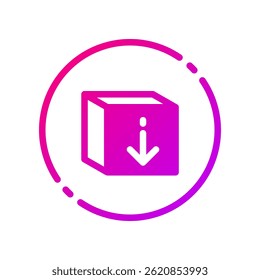 Design Illustration graphic of download box icon with gradient style. Suitable for UI, mobile design, web design, etc.