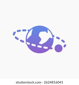 Design Illustration graphic of earth and moon icon with gradient style. Suitable for UI, mobile design, web design, etc.