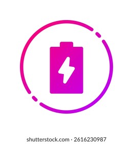 Design Illustration graphic of energy battery icon with gradient style. Suitable for UI, mobile design, web design, etc.