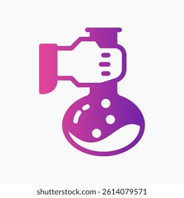 Design Illustration graphic of Erlenmeyer Flask icon with gradient style. Suitable for UI, mobile design, web design, etc.