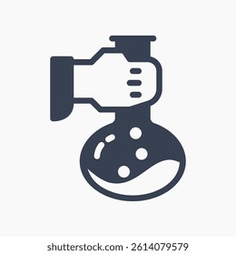 Design Illustration graphic of Erlenmeyer Flask icon with glyph style. Suitable for UI, mobile design, web design, etc.
