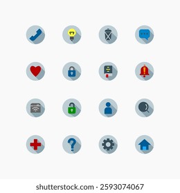 Design Illustration graphic of essential set icon with flat style. Suitable for UI, mobile design, web design, etc.