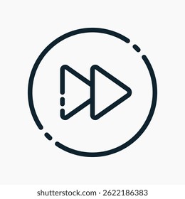 Design Illustration graphic of forward button icon with line style. Suitable for UI, mobile design, web design, etc.