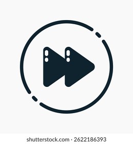 Design Illustration graphic of forward button icon with glyph style. Suitable for UI, mobile design, web design, etc.