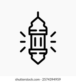 Design Illustration graphic of glow lantern icon with line style. Suitable for UI, mobile design, web design, etc.