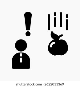 Design Illustration graphic of Gravitational force icon with glyph style. Suitable for UI, mobile design, web design, etc.