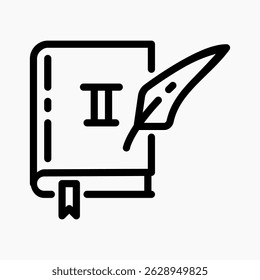 Design Illustration graphic of History Book icon with line style. Suitable for UI, mobile design, web design, etc.
