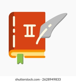 Design Illustration graphic of History Book icon with flat style. Suitable for UI, mobile design, web design, etc.