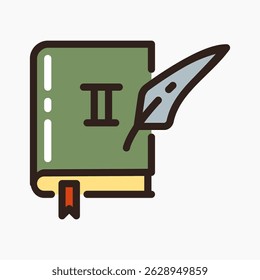 Design Illustration graphic of History Book icon with colored outline style. Suitable for UI, mobile design, web design, etc.