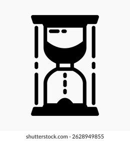 Design Illustration graphic of Hourglass icon with glyph style. Suitable for UI, mobile design, web design, etc.