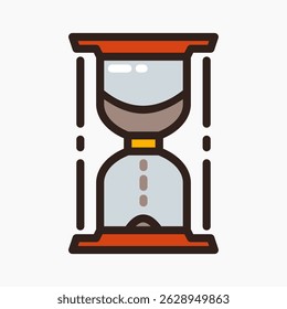 Design Illustration graphic of Hourglass icon with colored outline style. Suitable for UI, mobile design, web design, etc.