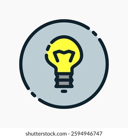 Design Illustration graphic of lamp icon with colored line style. Suitable for UI, mobile design, web design, etc.