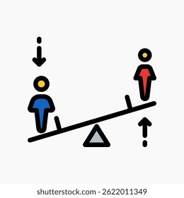 Design Illustration graphic of Lever System icon with colored outline style. Suitable for UI, mobile design, web design, etc.