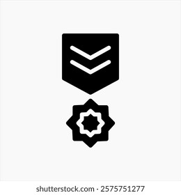 Design Illustration graphic of lieutenant badge icon with glyph style. Suitable for UI, mobile design, web design, etc.