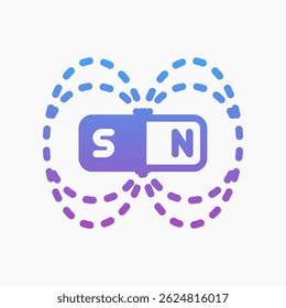 Design Illustration graphic of Magnetic Field icon with gradient style. Suitable for UI, mobile design, web design, etc.