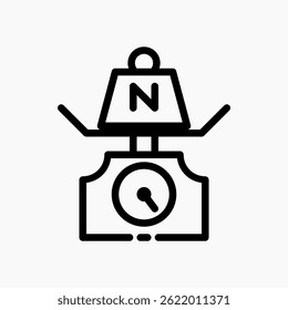 Design Illustration graphic of Mechanical kitchen scale icon with line style. Suitable for UI, mobile design, web design, etc.