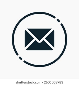 Design Illustration graphic of message icon with glyph style. Suitable for UI, mobile design, web design, etc.