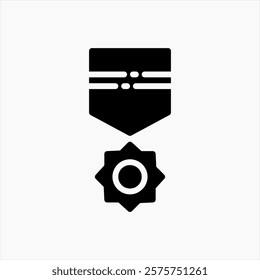 Design Illustration graphic of military badge icon with glyph style. Suitable for UI, mobile design, web design, etc.