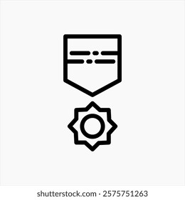 Design Illustration graphic of military badge icon with line style. Suitable for UI, mobile design, web design, etc.