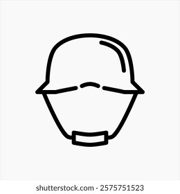 Design Illustration graphic of military helmet icon with line style. Suitable for UI, mobile design, web design, etc.