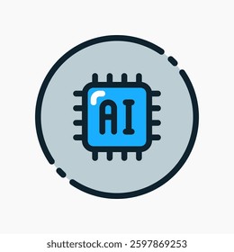 Design Illustration graphic of mini chip icon with colored line style. Suitable for UI, mobile design, web design, etc.