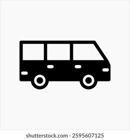 Design Illustration graphic of MPV car icon with glyph style. Suitable for UI, mobile design, web design, etc.