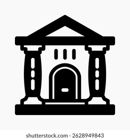 Design Illustration graphic of Museum icon with glyph style. Suitable for UI, mobile design, web design, etc.