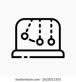 Design Illustration graphic of Newton Cradle icon with line style. Suitable for UI, mobile design, web design, etc.