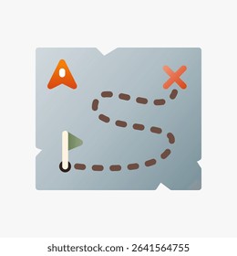 Design Illustration graphic of Old Map icon with gradient style. Suitable for historical presentation, UI, mobile design, web design, etc.