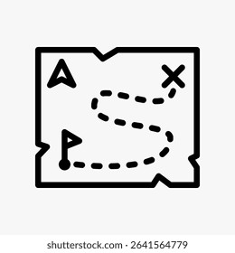 Design Illustration graphic of Old Map icon with line style. Suitable for historical presentation, UI, mobile design, web design, etc.
