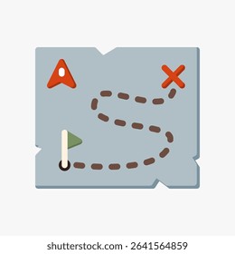 Design Illustration graphic of Old Map icon with flat style. Suitable for historical presentation, UI, mobile design, web design, etc.