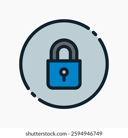 Design Illustration graphic of padlock icon with colored line style. Suitable for UI, mobile design, web design, etc.