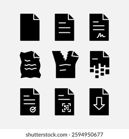 Design Illustration graphic of paper icon with glyph style. Suitable for UI, mobile design, web design, etc.