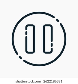Design Illustration graphic of pause button icon with line style. Suitable for UI, mobile design, web design, etc.