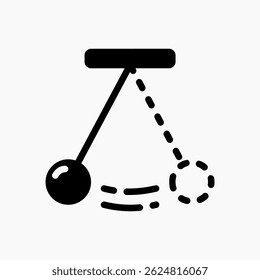 Design Illustration graphic of Pendulum icon with glyph style. Suitable for UI, mobile design, web design, etc.