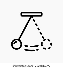 Gráfico do Design Illustration do ícone de pêndulo com estilo de linha. Adequado para IU, design móvel, web design, etc.