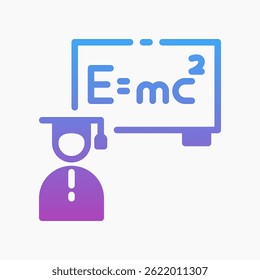 Design Illustration graphic of physics teacher icon with gradient style. Suitable for UI, mobile design, web design, etc.